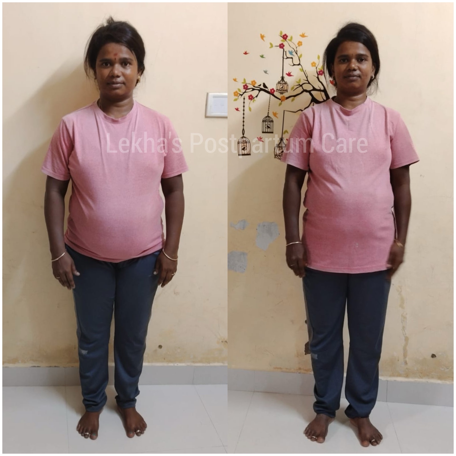 Mother's postpartum recovery progress with care support