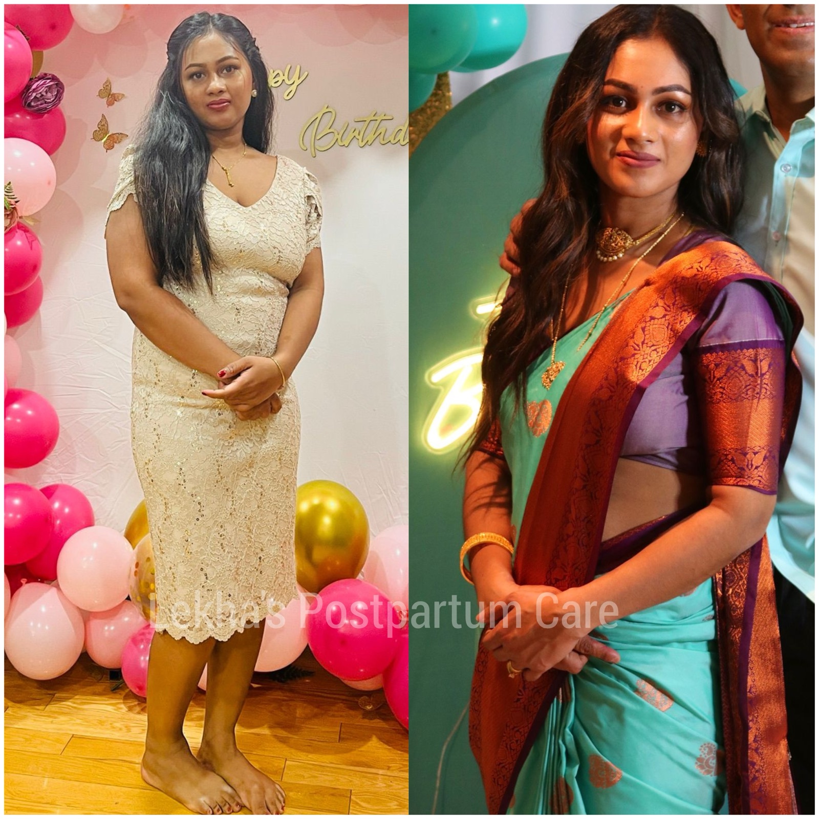 Steady postpartum recovery progress collage