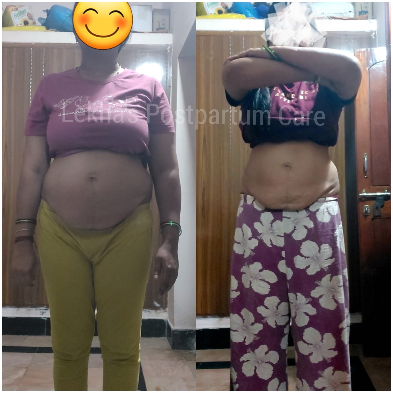 Postpartum strength recovery progress photo